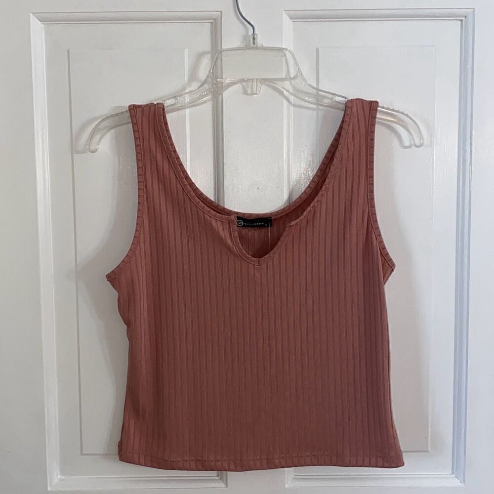 🔥3/$20🔥 Prettygarden dusty pink ribbed cropped tank size S